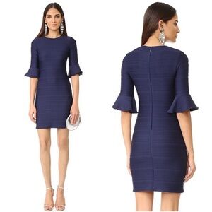 Shoshanna Bluxome Bell Sleeve Dress in Navy Blue Size 12